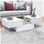 IDMarket - Table Basse coulissante rectangulaire Marta Bois Blanc