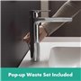 hansgrohe Vernis Blend - Mitigeur de lavabo sans tirette ni vidage, Robinet de salle de bain avec hauteur sous bec 100 mm, écono