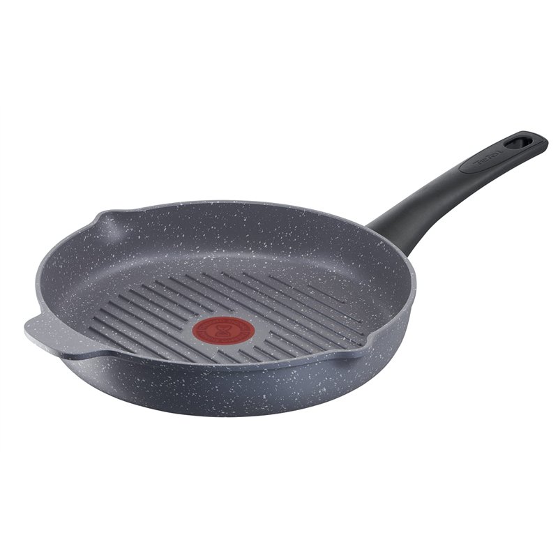 Tefal Poêle grill 26 cm, Induction, Revêtement antiadhésif Minéralia, Fonte d'aluminium, Becs verseurs, Indicateur de cuisson Th
