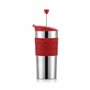 Bodum K11067-04 TRAVEL PRESS SET Mug à piston isotherme en inox double paroi, avec couvercle extra, 0.35 l