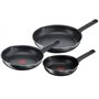Tefal Lot 3 poêles 20/24/28 cm, Non induction, Revêtement antiadhésif sûr, Sans PFOA, Forme profonde, Bec verseur, Fonction Ther