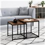 IDMarket - Lot de 2 Tables Basses gigognes Dayton 40/45 Effet Vieilli Design Industriel