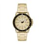 Armani Exchange Montre pour homme, mouvement à trois aiguilles, boîtier en acier inoxydable doré de 44 mm avec bracelet en acier