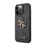 Guess GUHCP13L4GMGGR Coque de Protection pour iPhone 13 Pro/13 6,1" avec Logo en métal 4G Gris