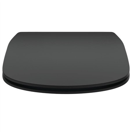 Ideal Standard Abattant WC, Lunette Toilette, Siège WC, Frein de chute Tesi T3527V3 Noir mat UltraFin Déclipsable Lunette WC Fac
