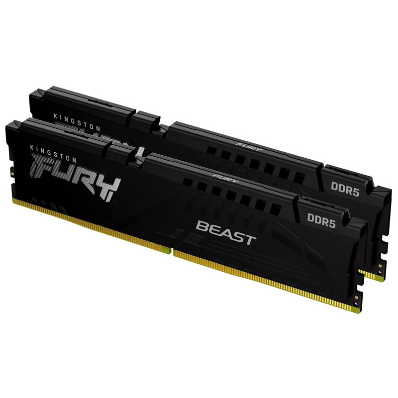 Kingston FURY Beast Black DDR5 32GB (2x16GB) 5200MT/s CL40 DIMM Desktop Gaming Memory Kit of 2 - KF552C40BBK2-32