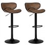 IDMarket - Lot de 2 tabourets de Bar Sam Marron Vintage