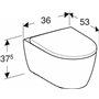 Geberit iCon 501664001 Rimfree Kit WC mural avec abattant WC avec abattant WC avec système d'abaissement automatique Blanc 35,5
