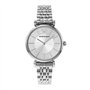Emporio Armani Montre pour femme, mouvement à deux aiguilles, boîtier en acier inoxydable argenté de 32 mm avec bracelet en acie
