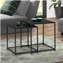 IDMarket - Lot de 2 Tables Basses gigognes Davis 40/45 en métal Noir Mat Design Industriel