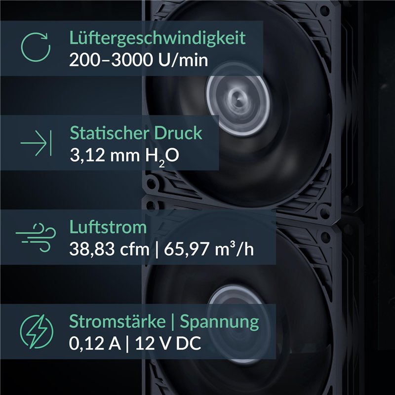 Image secondaire de ARCTIC P9 PWM PST CO - Ventilateur de boîtier PWM 92 mm avec répartiteur de câbles pour Un Fonctionnement continu, optimisé pour