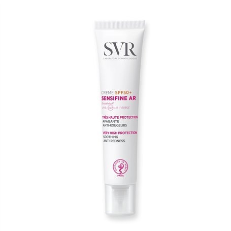 SVR - Crème SPF50+ Sensifine AR - Soin Visage Intensif Anti-rougeurs, Hydratant et Apaisant - Peaux Réactives à Tendance Coupero