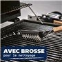 Praknu Ensemble d'ustensiles de Barbecue Essentiels en Acier INOX et Bois - 4 pièces - Résistant à la Chaleur et antirouille - a