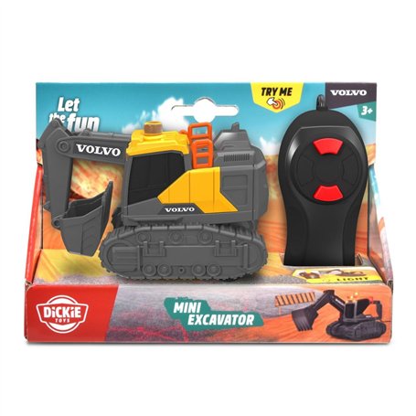 Dickie - Pelleteuse Volvo Filo 14cm - Véhicule Chantier Filoguidé - Jouet pour Enfant - Dès 3 Ans - 203722013