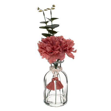 Atmosphera - Composition Florale en Vase Carmen H30 cm - Rouge Cerise