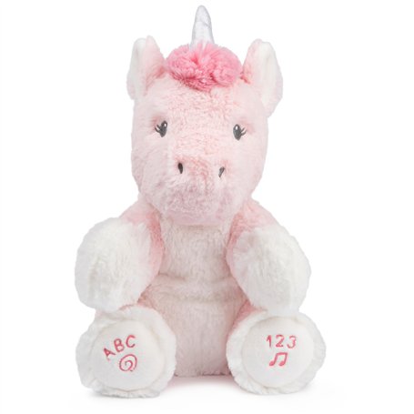 GUND Peluche animée Baby Alora la Licorne, Peluche sensorielle Qui Chante, Chante des comptines sur l'alphabet et Les Chiffres,