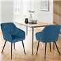 IDMarket - Lot de 2 chaises de Salle à Manger, fauteuils de Table Mady en Velours Bleu Canard