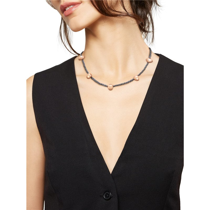 Image secondaire de Breil B Rocks TJ3289 Collier en acier inoxydable orné de pierres d'hématite Longueur min. 39 cm Longueur max 45 cm, 45 cm, Acier