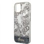 Guess Coque Rigide pour iPhone 14 Plus 6,7" G - Grise, Toile De Jouy, Waterproof et Isolant Thermique