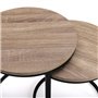 IDMarket - Lot de 2 Tables Basses gigognes Detroit Rondes 40/45 Design Industriel