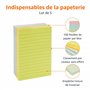 Amazon Basics Carrée blocs de feuillets autocollants lignés, Lot de 5, Couleurs assorties, 102 x 152 mm