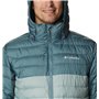 Columbia Powder Lite Hooded Jacket, Doudoune À Capuche Homme, Niagara/Metal, Taille XL