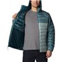 Columbia Powder Lite Hooded Jacket, Doudoune À Capuche Homme, Niagara/Metal, Taille XL