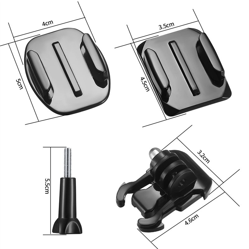 Image secondaire de 20 Sets Coussinets Adhésifs Compatible avec Gopro, Fixation de Casque en Adhésif, Support Adhésif Incurvé et Plat, Autocollant d