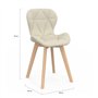 IDMarket - Lot de 4 chaises ROBINE en Tissu Beige pour Salle à Manger