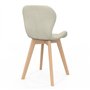 IDMarket - Lot de 4 chaises ROBINE en Tissu Beige pour Salle à Manger