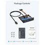 GRAUGEAR Panneau Avant 4 Ports 10Gbit/s, 2X USB-C+2X USB-A HUB USB3.2 Gen2, Panneau Avant pour Baie 3,5 Pouces, USB3.2 Gen2 Key
