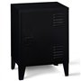 IDMarket - Table de Chevet Ester 1 Porte métal Noir Design Industriel