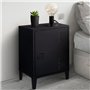IDMarket - Table de Chevet Ester 1 Porte métal Noir Design Industriel