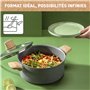 Tefal Renew Faitout 24 cm, Revêtement antiadhésif céramique, Eco-conçue, Recyclée, Cuisson saine, Thermo-Signal, Ustensile sûr,