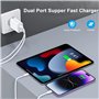 Chargeur Rapide iPhone 【Certifié MFi Apple】 Chargeur USB et 2 Câble Lightning de 2 m Adaptateur Secteur USB Universel Mural Char