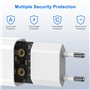Chargeur Rapide iPhone 【Certifié MFi Apple】 Chargeur USB et 2 Câble Lightning de 2 m Adaptateur Secteur USB Universel Mural Char