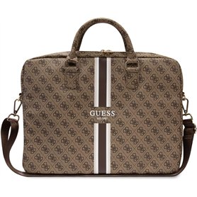 GUESS Mixte 4 g de Bandes imprimées Sac, Marron, Check Description