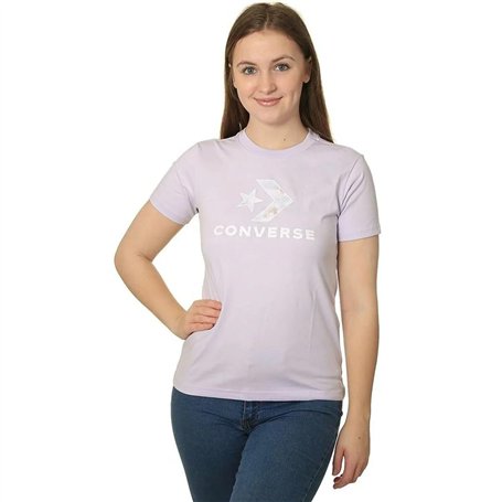 Converse T- Shirt à Manches Courtes pour Femme, Estándar