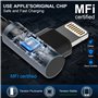 Câble Lightning spirale pour Apple Carplay, Câble de Données iPhone à 90 Degrés pour iPhone/Pad/Pod, [certifié Apple MFi] Cable 