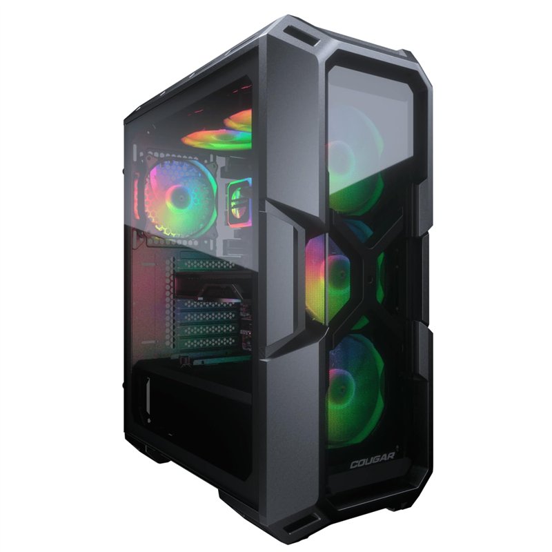 COUGAR GAMING | BOITIER PC GAMING | BOITIER MX440G RGB VERRE TREMPE - 3 ventilateurs RGB inclus - 2 ports USB 3. 0 et 1 port USB