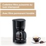 SEVERIN Cafetière Filtre, 900W, 1,4L, Jusqu'à 10 tasses, Système anti-goutte, Filtre permanent amovible, Plaque chauffante, Noir
