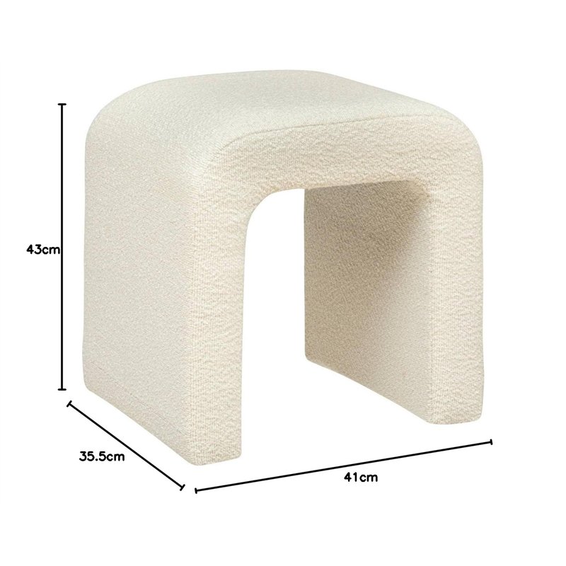 Image secondaire de Atmosphera - Pouf Sevi en Bouclette 41x35cm Blanc