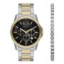Armani Exchange Coffret montre chronographe, en acier inoxydable, et bracelet, pour homme, AX7148SET