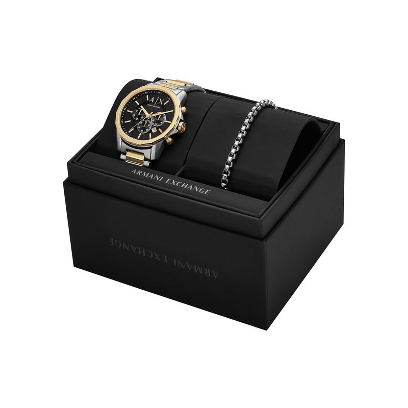 Image secondaire de Armani Exchange Coffret montre chronographe, en acier inoxydable, et bracelet, pour homme, AX7148SET