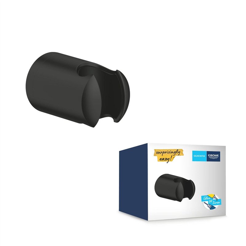 GROHE Vitalio Universal, Support de Douche Mural, Non Ajustable, Vis et Chevilles inclus, Noir Mat, 279582430