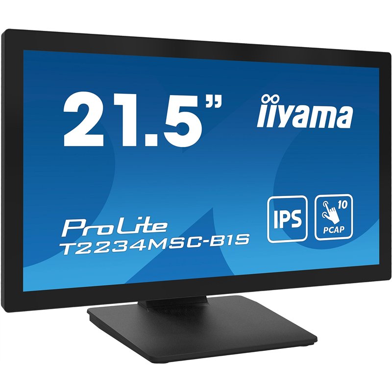 Image secondaire de Iiyama Prolite T2234MSC-B1S Écran LED IPS Full HD 10 Points capacitif VGA HDMI DP 7H IP65 avec écran Tactile et Anti-Traces de D