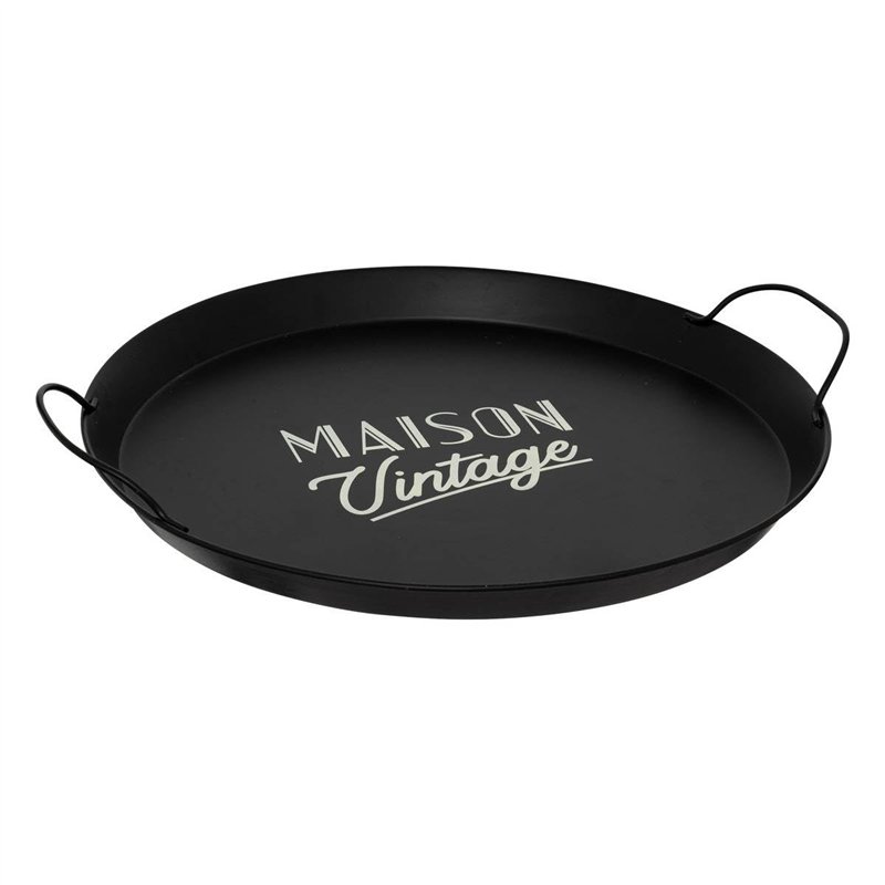 Image secondaire de Atmosphera - Set de 2 Plateaux en métal D39,5/50cm Noir