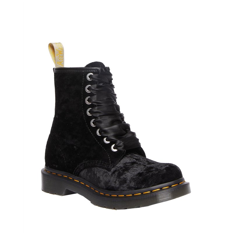 Dr. Martens Femme Vegan 1460 Crushed Velvet Black Bottes 37 EU