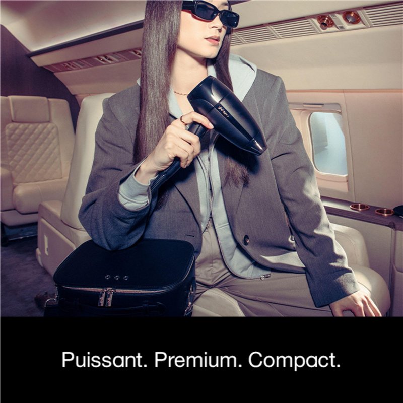 Image secondaire de ghd - Sèche-cheveux ghd Flight+ - Sèche-cheveux de voyage (Noir) - Vanity inclus - Pliable et double voltage - 78% de la puisse 