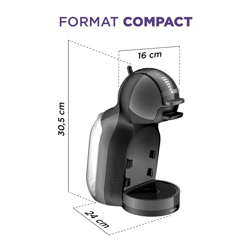 Image secondaire de Krups Nescafé Dolce Gusto Machine à café capsules multi-boissons, 0.8 L, 15 bars, Cafetière compacte, Arrêt automatique, Taille 